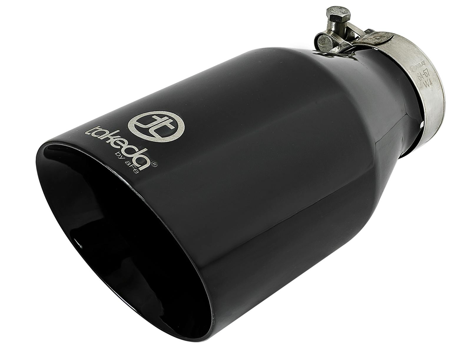 AFE 49T25454-B09 Takeda 409 Stainless Steel Clamp-on Exhaust Tip Black