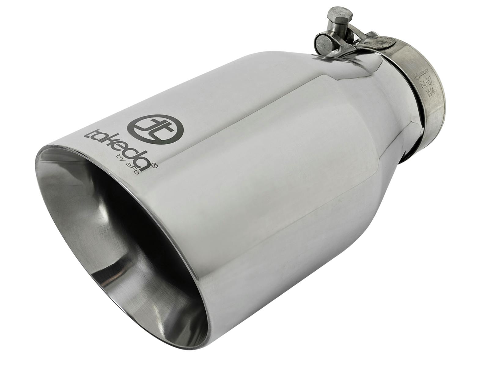 AFE 49T25454-P09 Takeda 304 Stainless Steel Clamp-on Exhaust Tip Polished