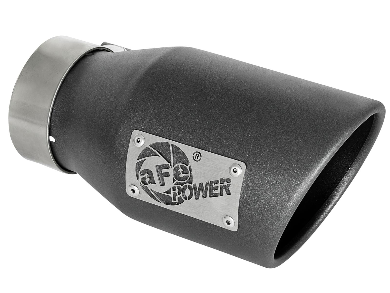 AFE 49T30451-B091 MACH Force-Xp 409 Stainless Steel Clamp-on Exhaust Tip High-Temp Metallic Blac