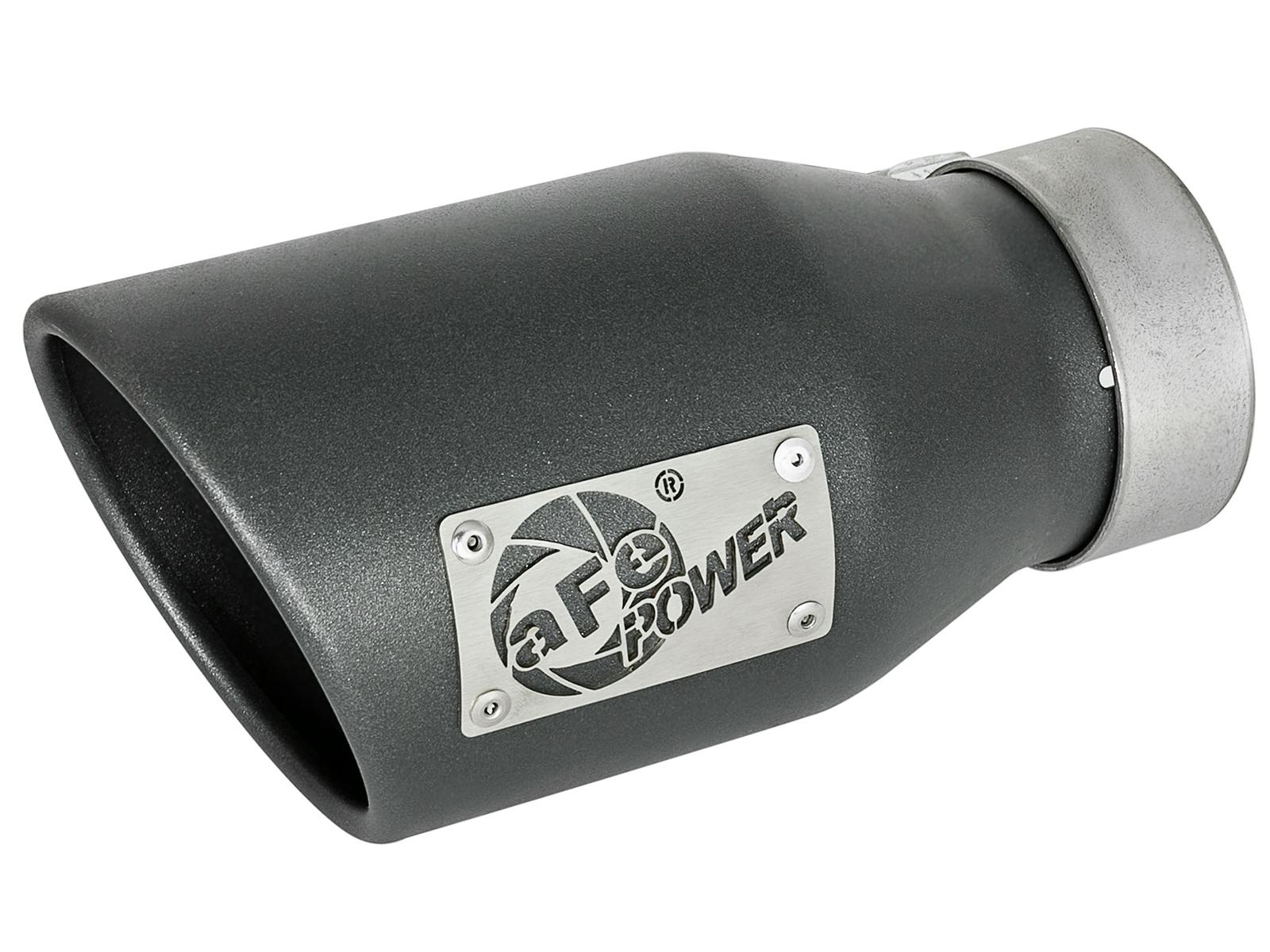 AFE 49T30452-B091 MACH Force-Xp 409 Stainless Steel Clamp-on Exhaust Tip High-Temp Metallic Blac