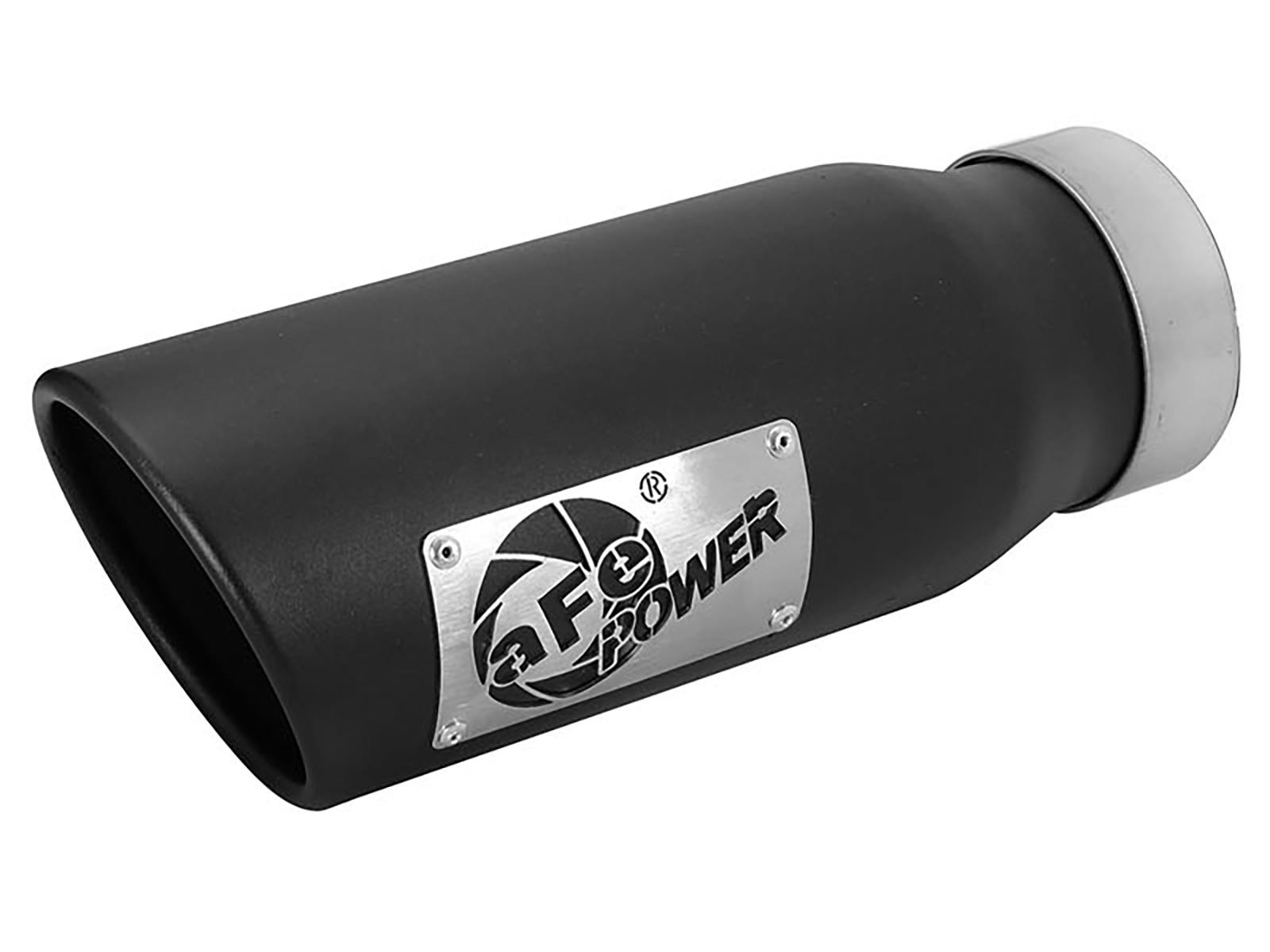 AFE 49T35452-B12 MACH Force-Xp 409 Stainless Steel Clamp-on Exhaust Tip Black Left Side Exit