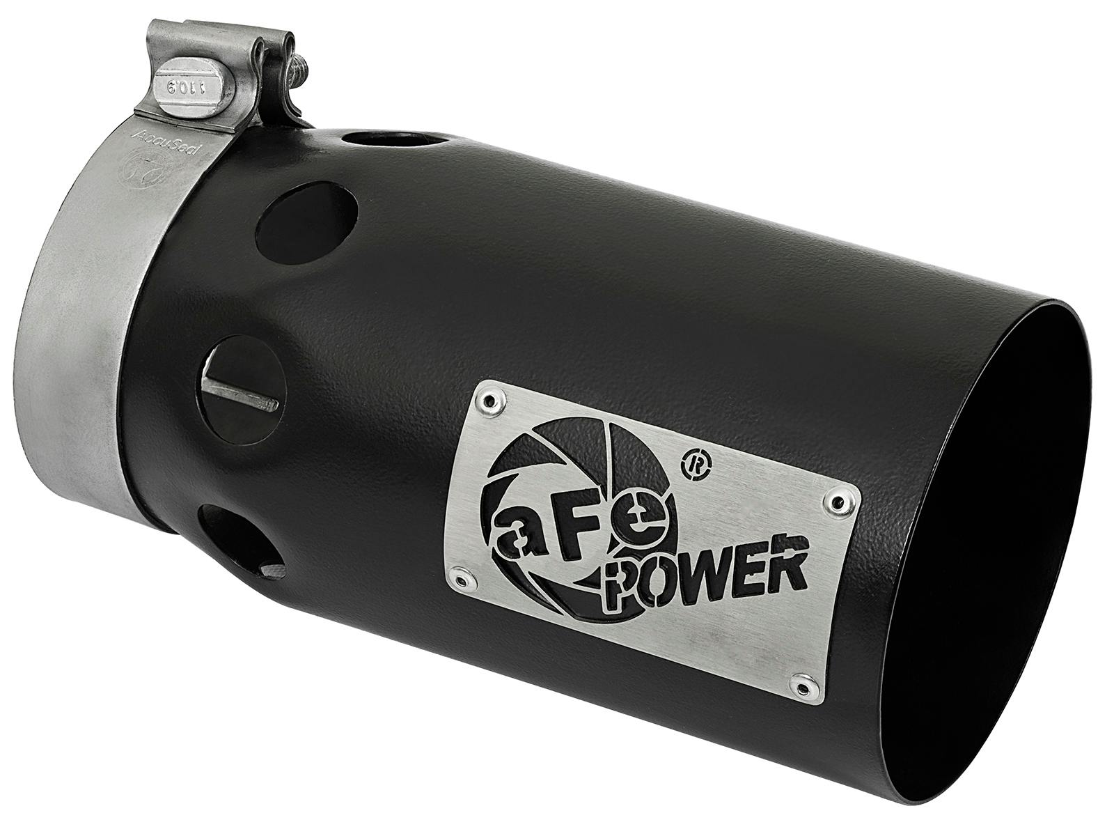 AFE 49T40501-B10 Rebel XD Series 409 Stainless Steel Clamp-on Exhaust Tip Black Right Side Exit