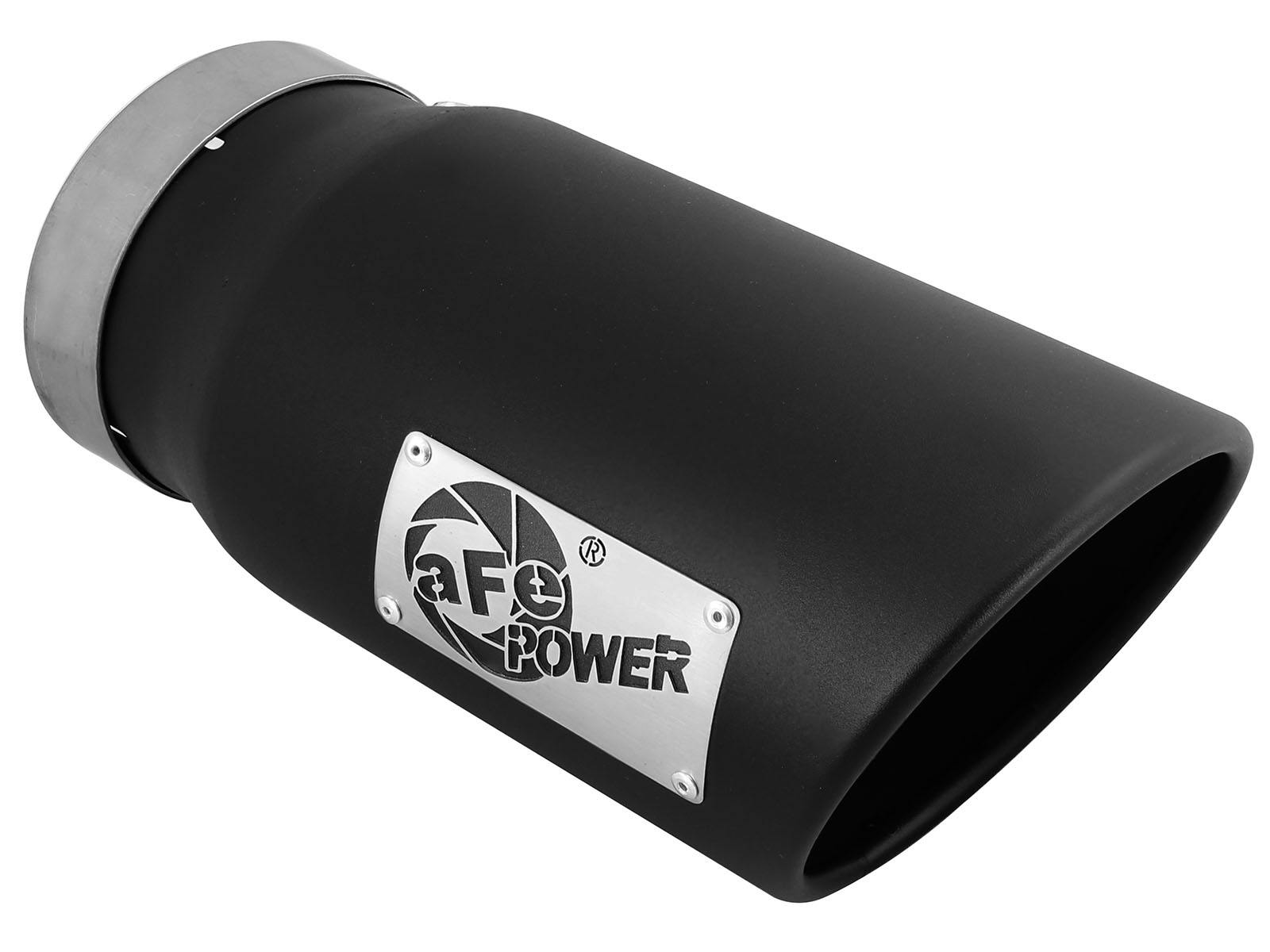 AFE 49T50601-B12 MACH Force-Xp 409 Stainless Steel Clamp-on Exhaust Tip Black