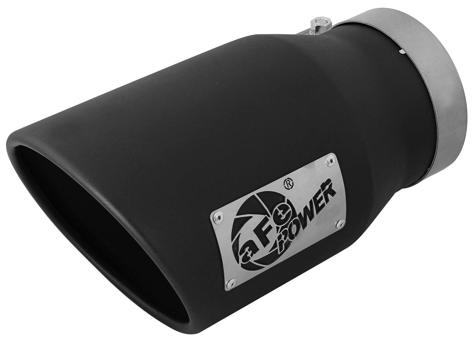 AFE 49T50702-B12 MACH Force-Xp 409 Stainless Steel Clamp-on Exhaust Tip Black Left Side Exit