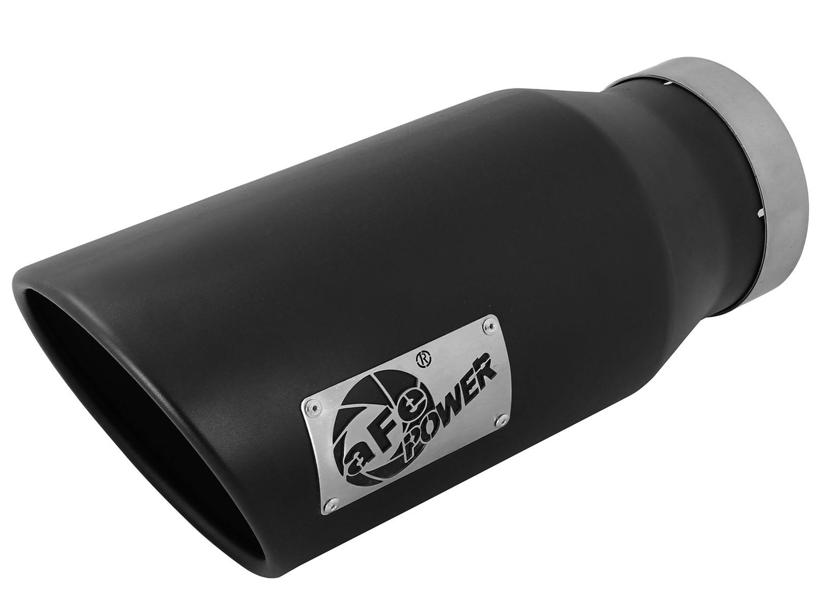 AFE 49T50702-B15 MACH Force-Xp 409 Stainless Steel Clamp-on Exhaust Tip Black Left Side Exit