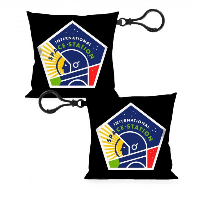 Pillow Keychain - INTERNATIONAL SPACE STATION Pentagon Black/White/Multi Color