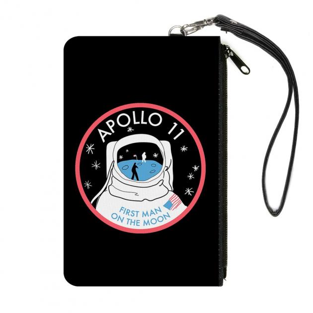 Canvas Zipper Wallet - LARGE - APOLLO 11-FIRST MAN ON THE MOON Black/White/Red/Blues