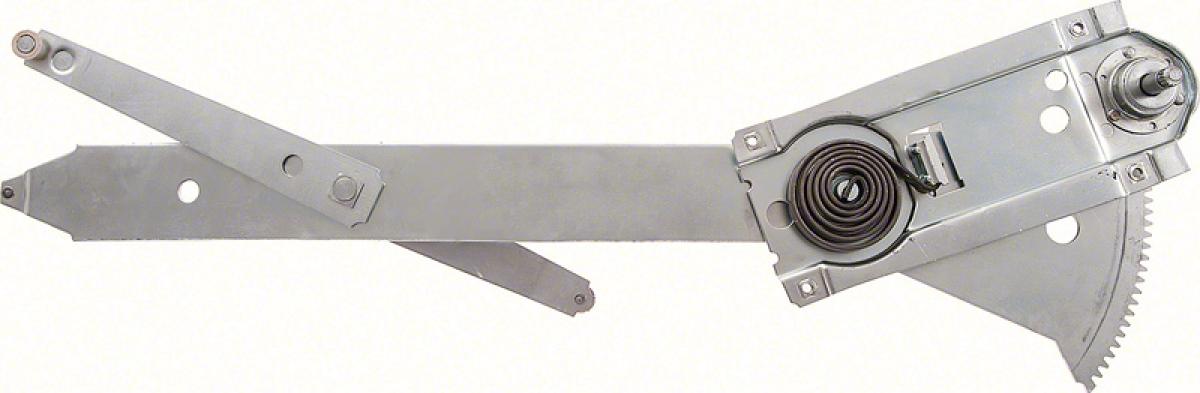 1965-66 Buick, Chevy, Pontiac, Oldsmobile Full Size, Manual Front Door Window Regulator, 2-Door, Hardtop, Convertible, LH Driver Side, Various Models