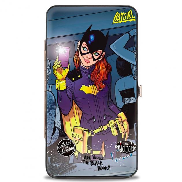 Hinged Wallet - The New 52 BATGIRL Issue #35 Bathroom Selfie Scene Cover Pose Grays/Yellow