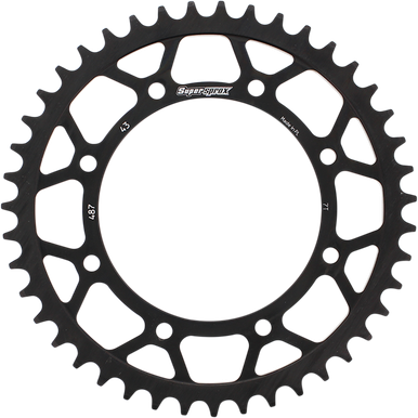 SUPERSPROX Steel Rear Sprocket - 43-Tooth RFE-487-43-BLK