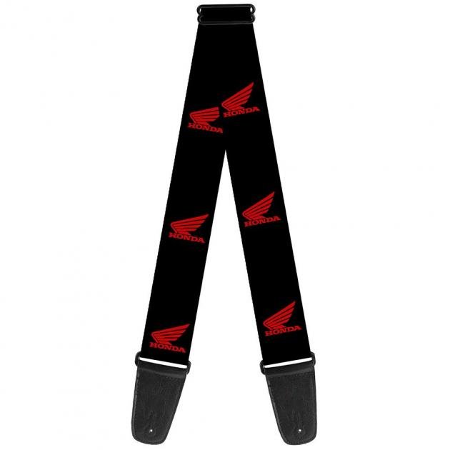 Guitar Strap - HONDA Motorcycle Logo Black/Red