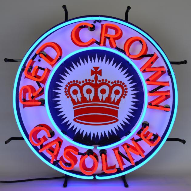 Neonetics Standard Size Neon Signs, Gas - Red Crown Gasoline Neon Sign with Backing