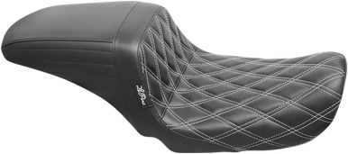Le Pera Kickflip Seat Double Diamond White Stitched FXD 2006-2017 LK-591DDW