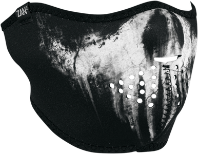 ZAN HEADGEAR Neoprene Half-Face Mask - Ghost Skull WNFM409H