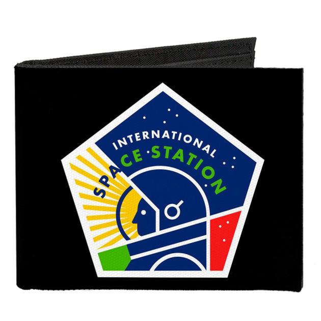 Canvas Bi-Fold Wallet - INTERNATIONAL SPACE STATION Pentagon Black/White/Multi Color