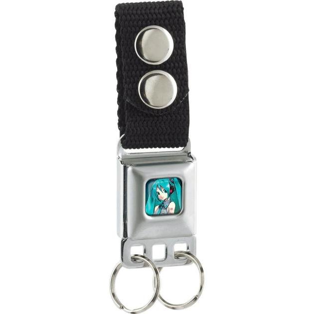 Keychain - Hatsune Miku Pose/Stars Full Color Aqua Fade