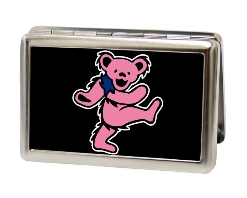 Business Card Holder - LARGE - Dancing Bear FCG Black/Pink