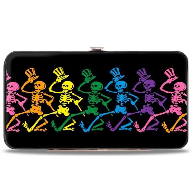 Hinged Wallet - Dancing Skeletons Black/Multi Color