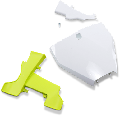 UFO Front Number Plate - White - With Guide - Husqvarna HU03395041