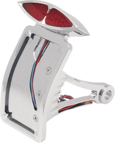 DRAG SPECIALTIES Taillight/License Plate Mount - Curved - Vertical 76387