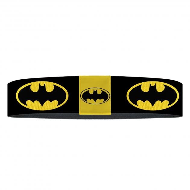 Headband- 1.0" - Batman Shield Black/Yellow