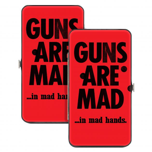 Hinged Wallet - GUNS ARE MAD…IN MAD HANDS. Red/Black