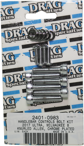 DRAG SPECIALTIES Bolt Kit M8 Handlebar Control Knurled All Chrome MK784