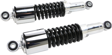 EMGO Custom Shorty Shocks with Shroud - Chrome Body/Black Spring Finish - Eye Lowering 17-05700