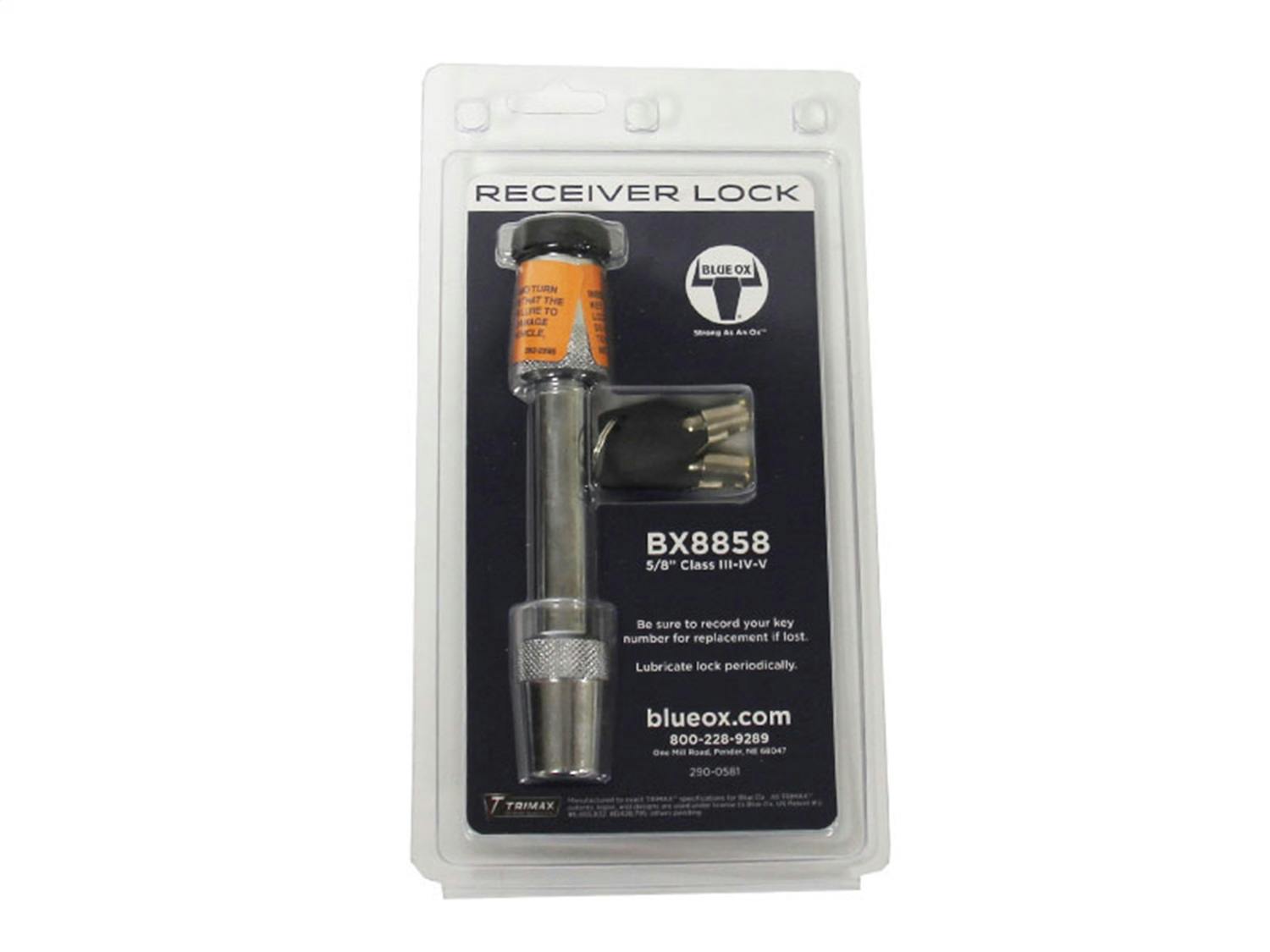 Blue OX BX8858 Trailer Hitch Receiver Lock