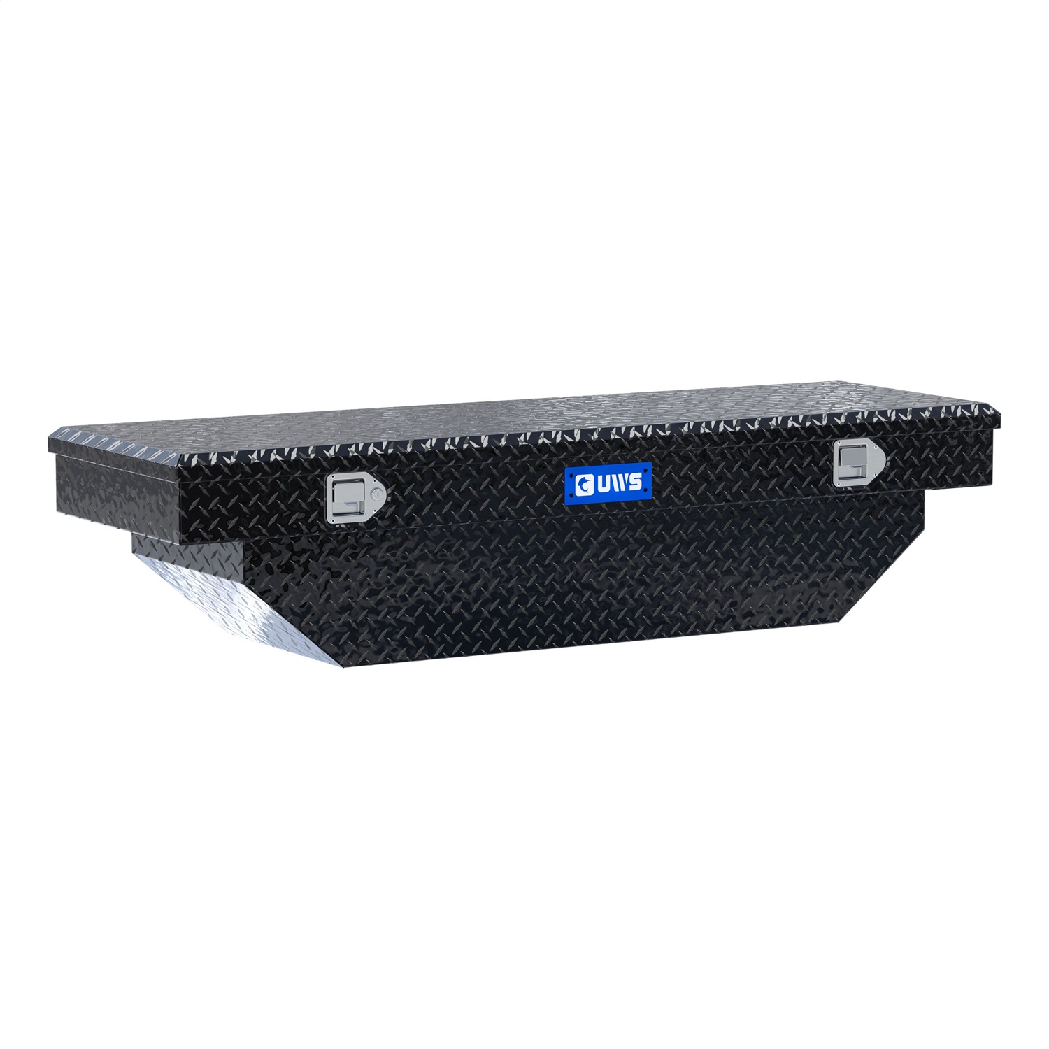 UWS EC10282 Gloss Black Aluminum 63in. Angled Crossover Truck Tool Box (Heavy Packaging)