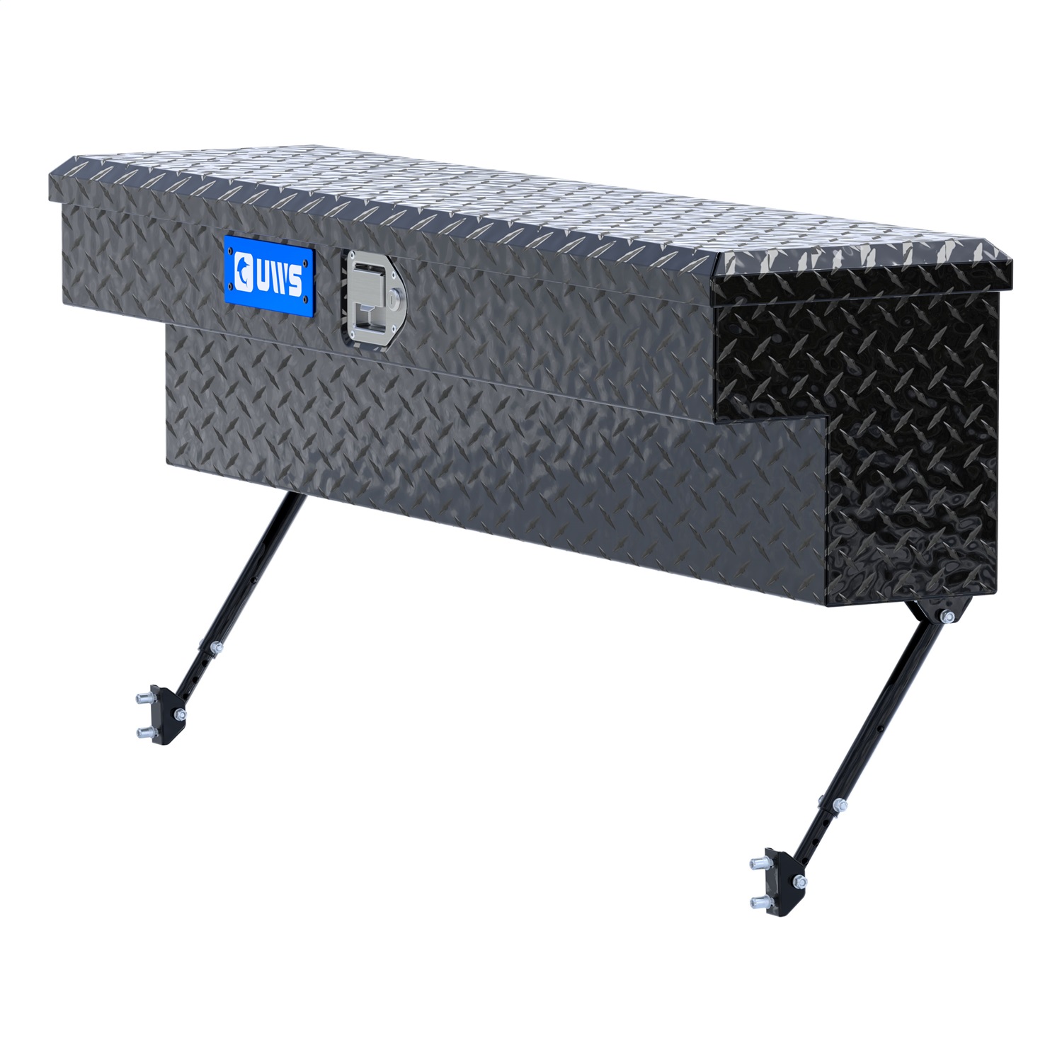 UWS EC30102-MK2 Gloss Black Aluminum 48in. Truck Side Tool Box with Space-Saving Legs