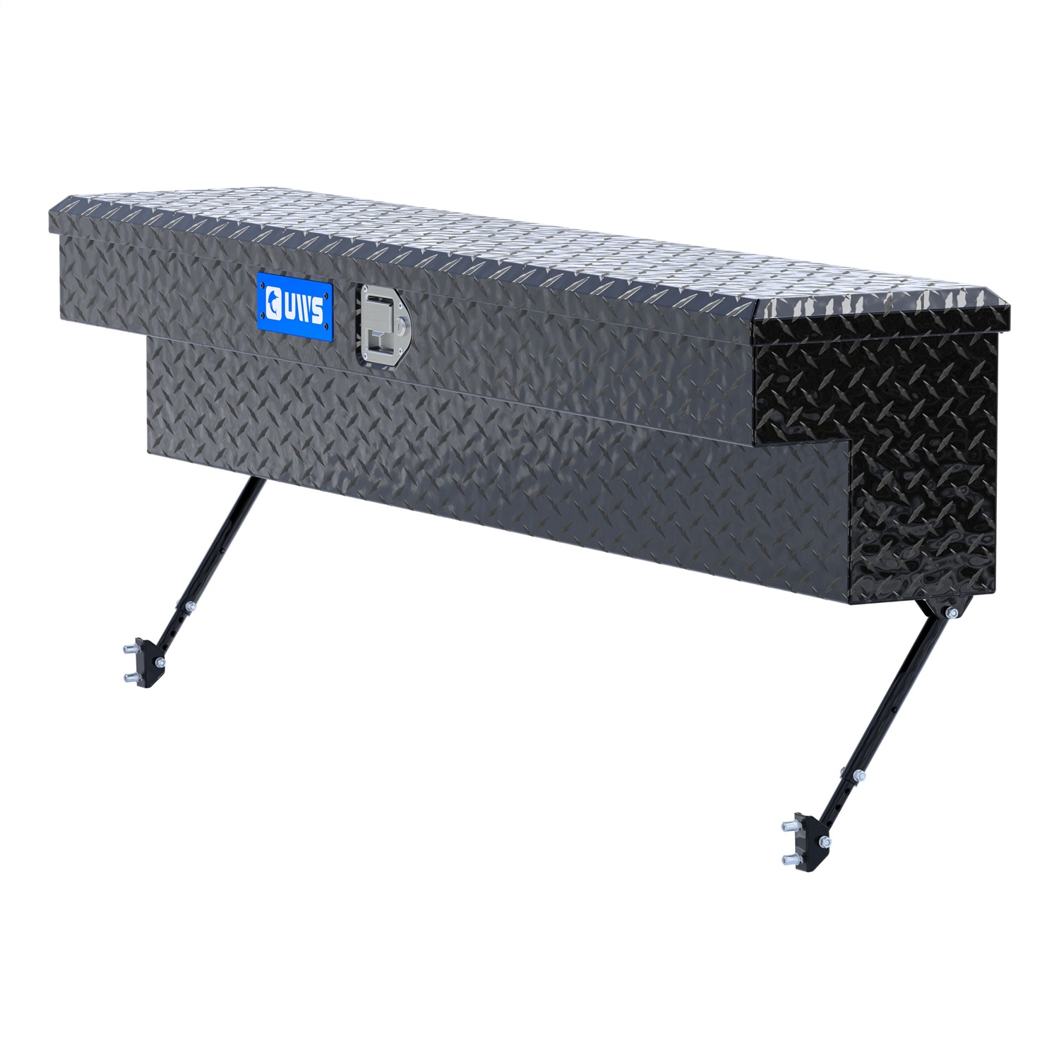 UWS EC30122-MK2 Gloss Black Aluminum 60in. Truck Side Tool Box with Space-Saving Legs