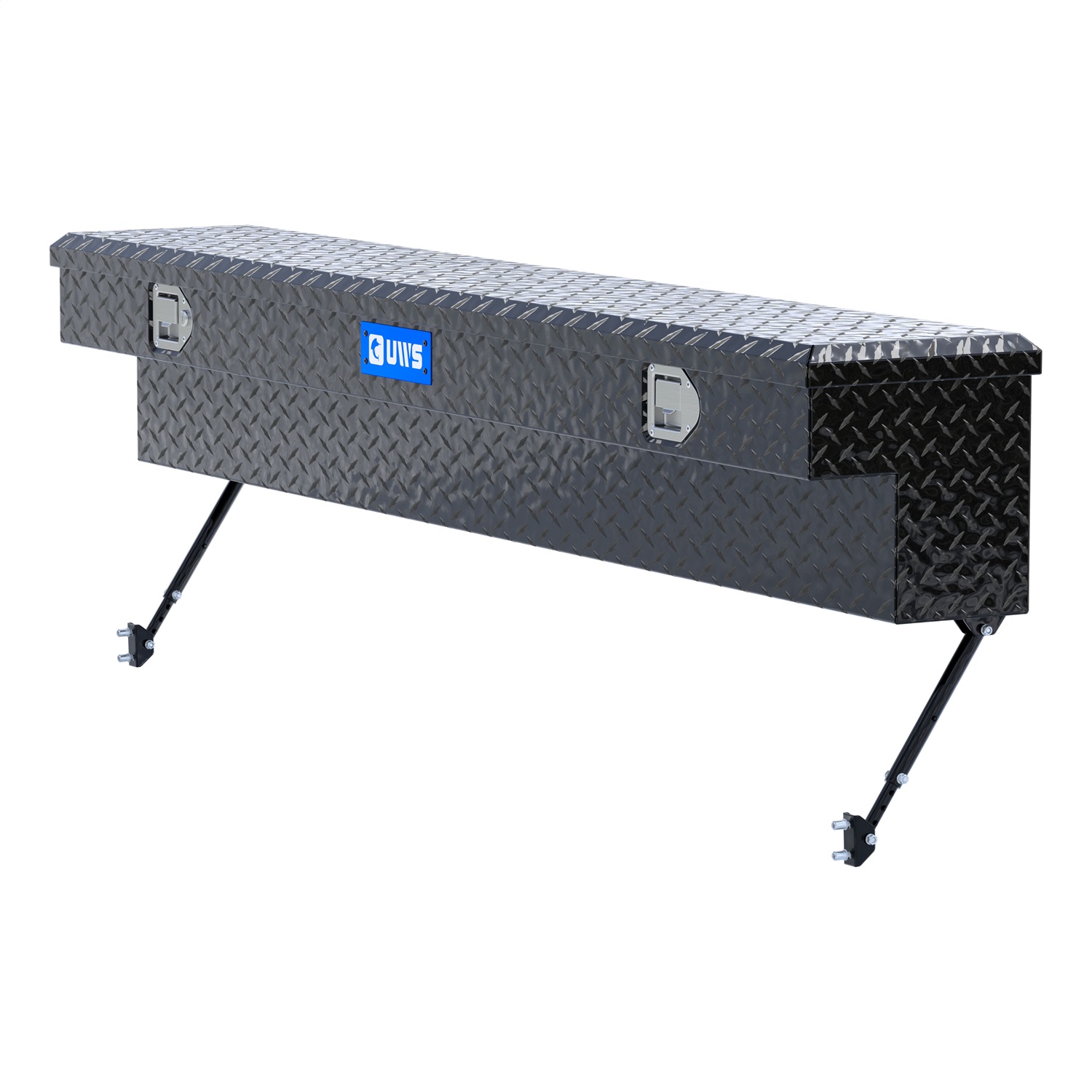 UWS EC30142-MK2 Gloss Black Aluminum 72in. Truck Side Tool Box with Space-Saving Legs