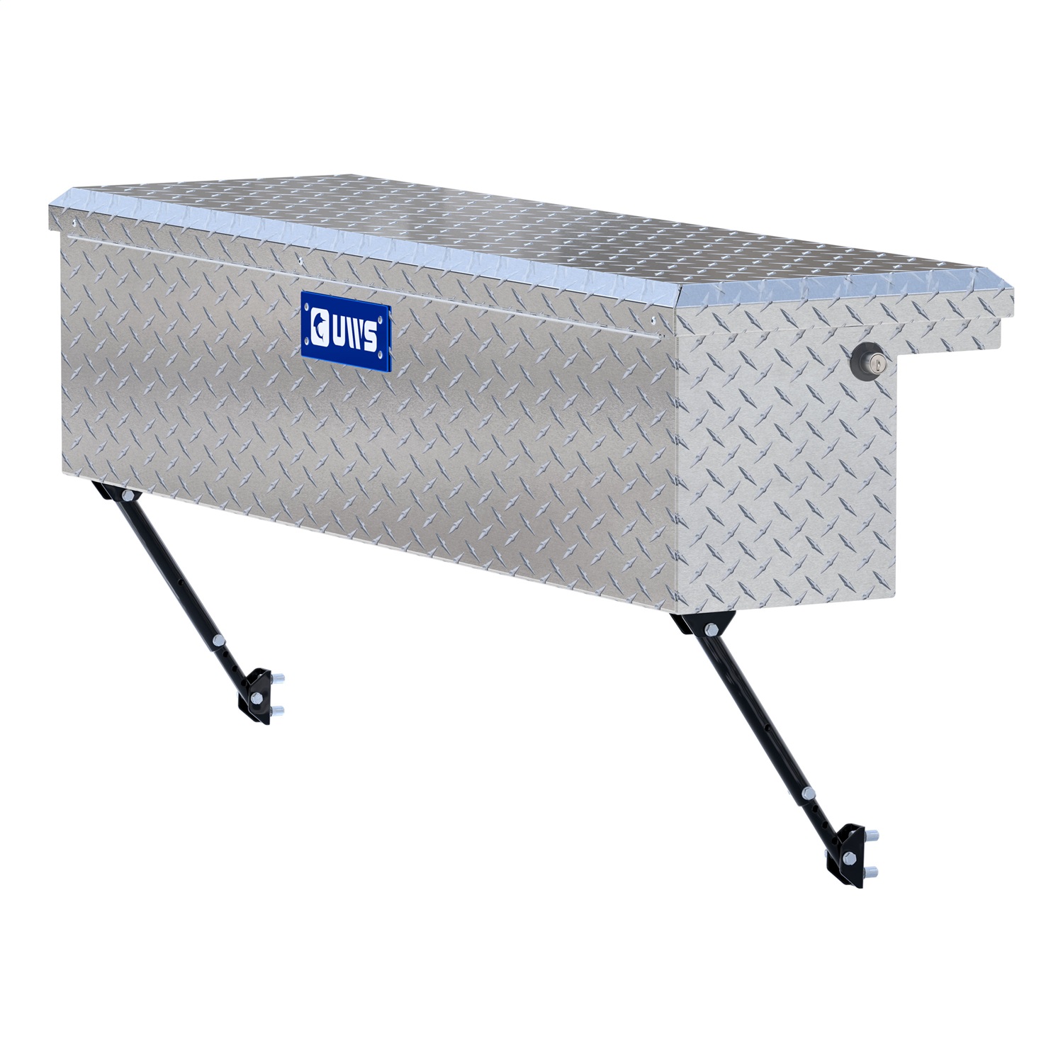 UWS EC30201-MK2 Bright Aluminum 48in. Truck Side Tool Box with Low Profile; Space-Saving Legs