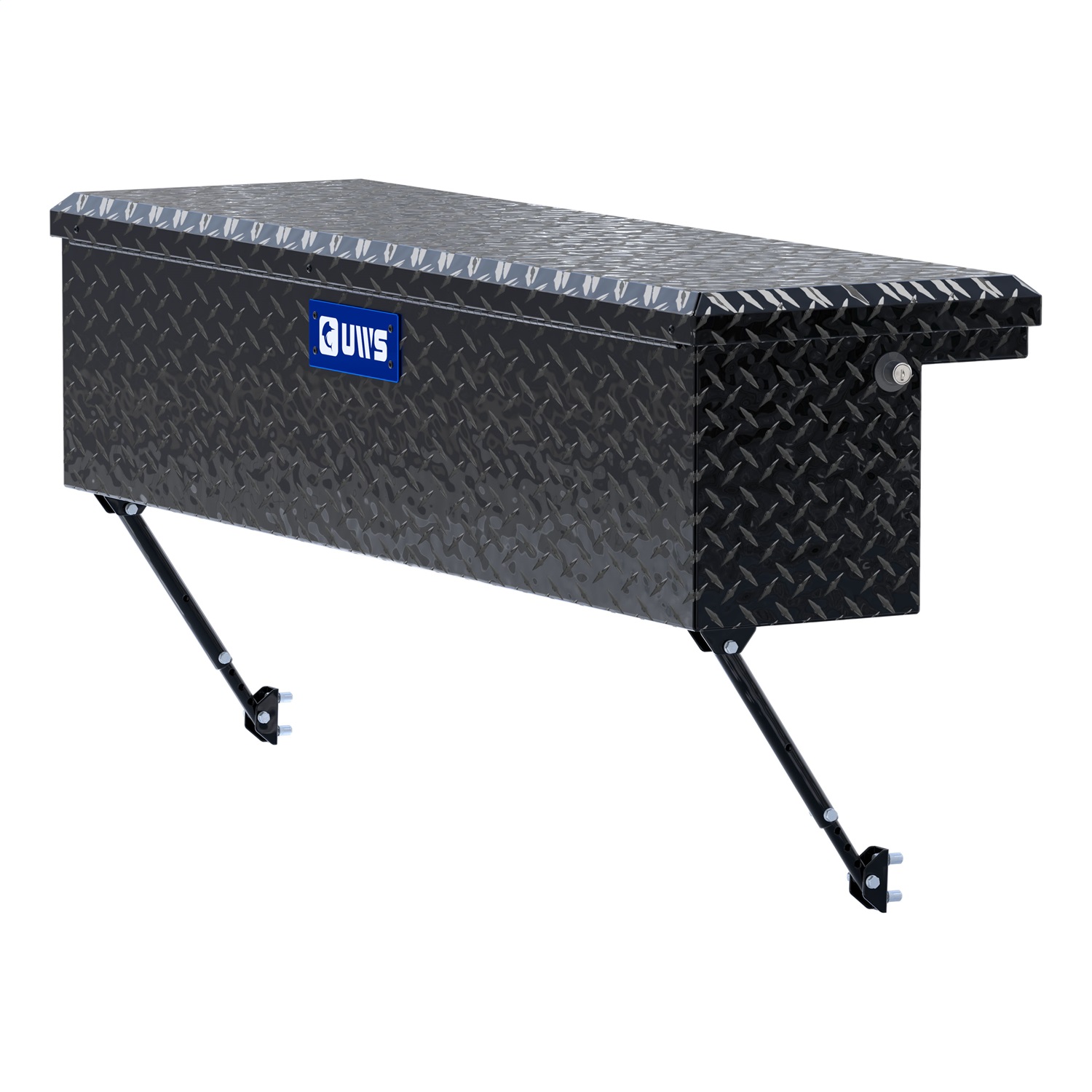 UWS EC30202-MK2 Gloss Black Aluminum 48in. Truck Side Tool Box with Low Profile; Space-Saving Le