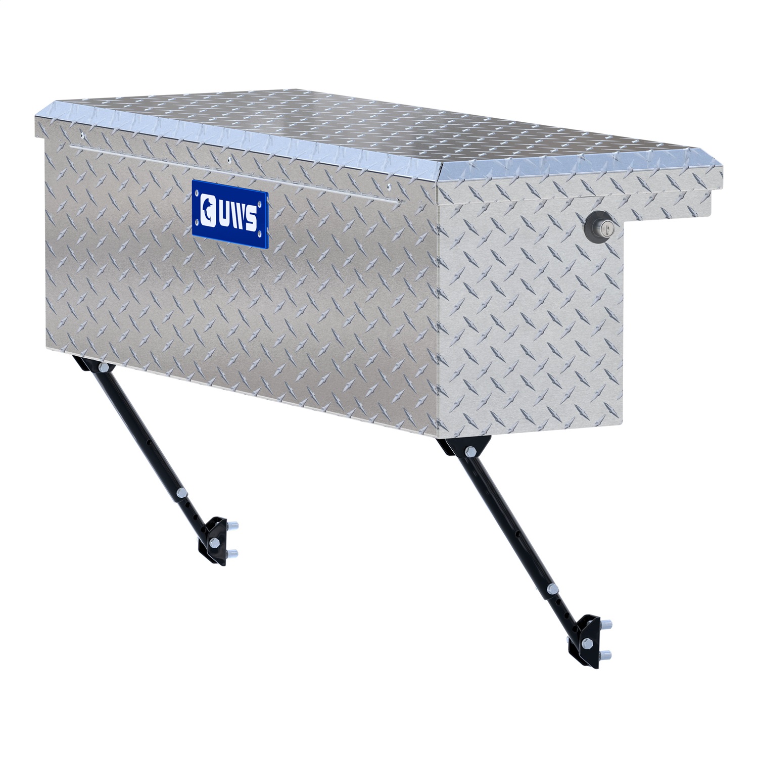 UWS EC30361-MK2 Bright Aluminum 36in. Truck Side Tool Box with Low Profile; Space-Saving Legs