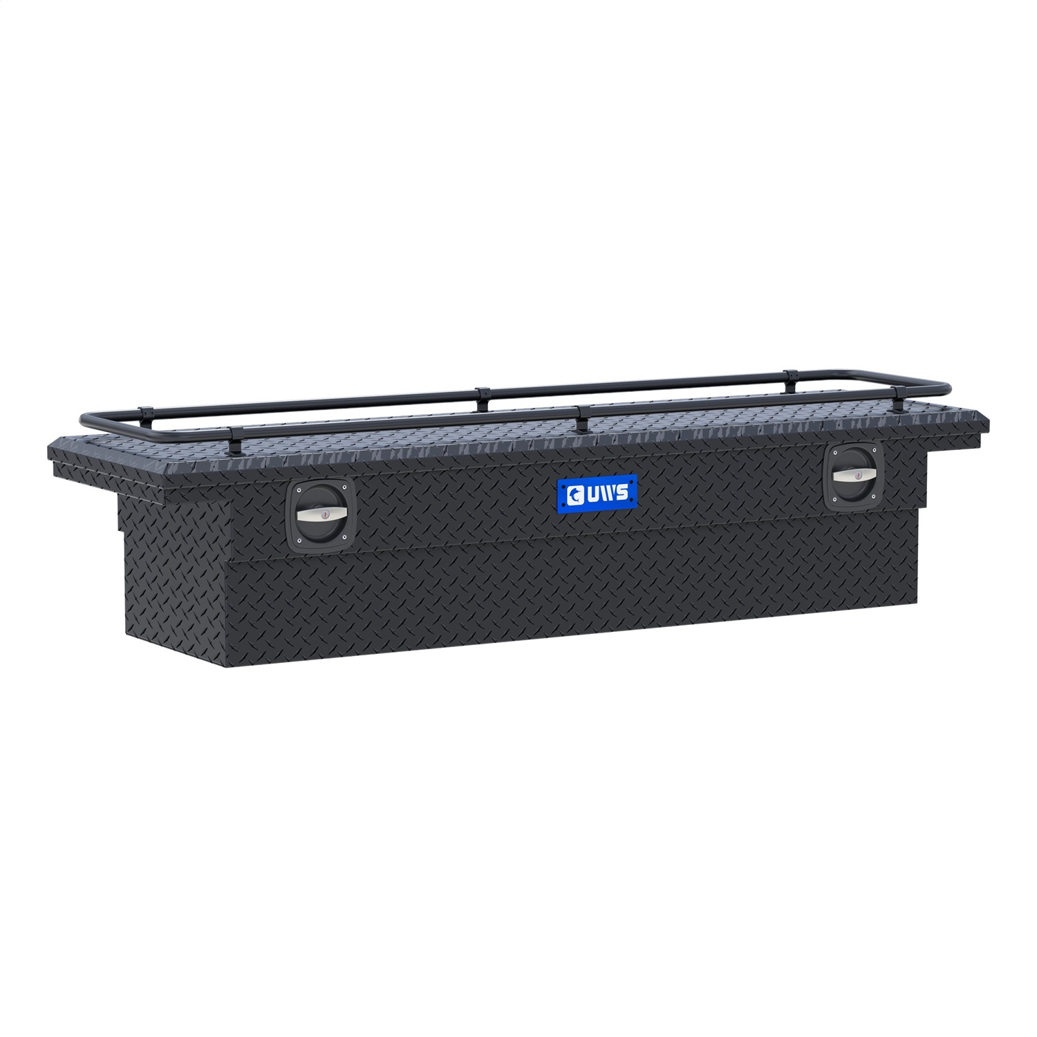 UWS SL-69-LP-MB-R Matte Black Aluminum 69in. Secure Lock Crossover Truck Tool Box; Low Profile; Ra