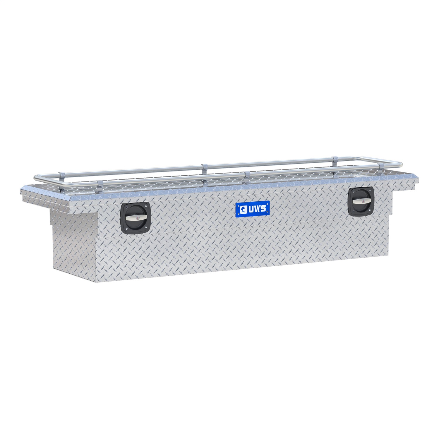 UWS SL-69-LP-R Bright Aluminum 69in. Secure Lock Crossover Truck Tool Box with Low Profile/Rail