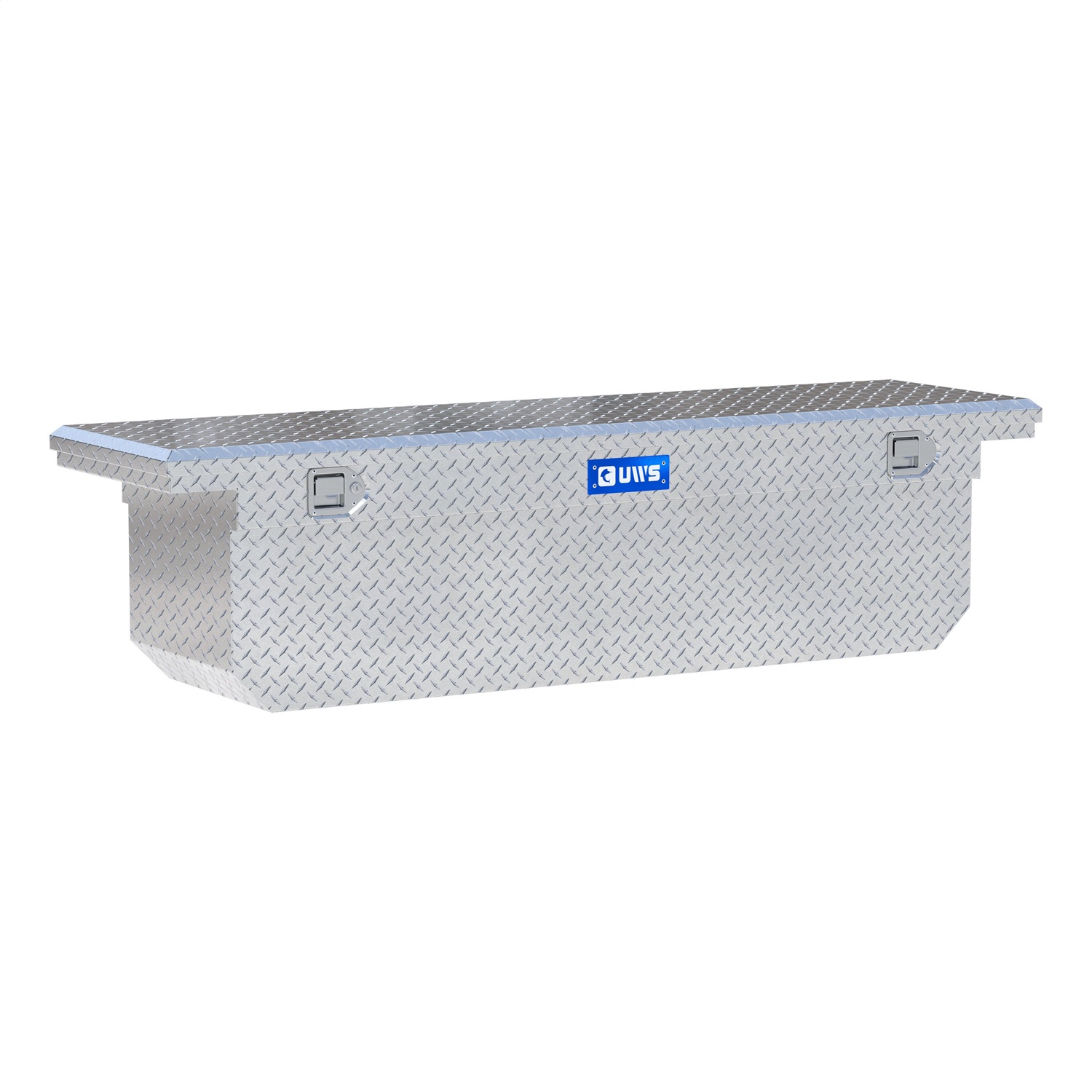 UWS TBSD-72-A-LP Bright Aluminum 72in. Deep Angled Crossover Truck Tool Box with Low Profile