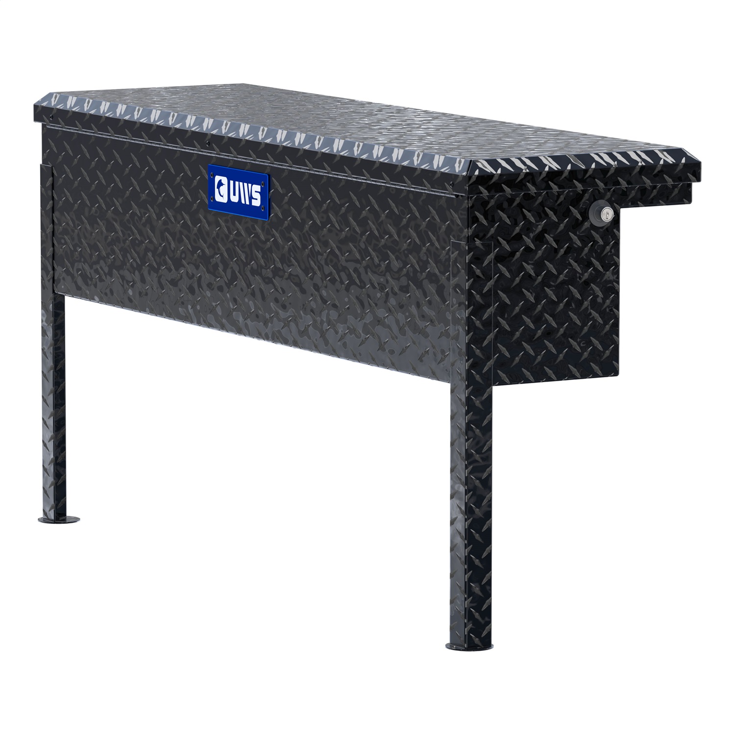 UWS TBSM-48-LP-BLK Gloss Black Aluminum 48in. Truck Side Tool Box; Low Profile (LTL Shipping Only)