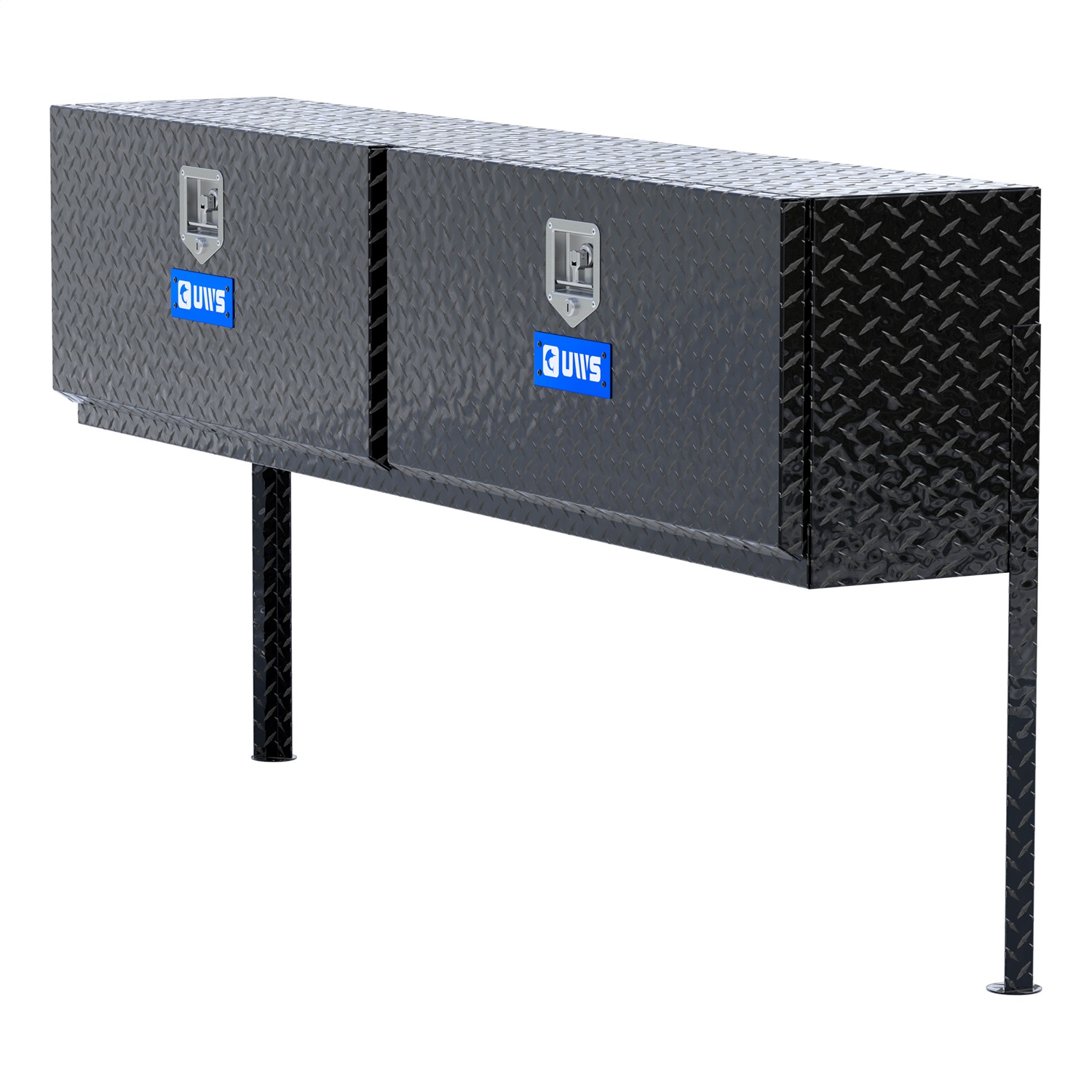 UWS TBTS-72-BLK Gloss Black Aluminum 72in. Double-Door Topside Truck Tool Box (LTL Shipping Only