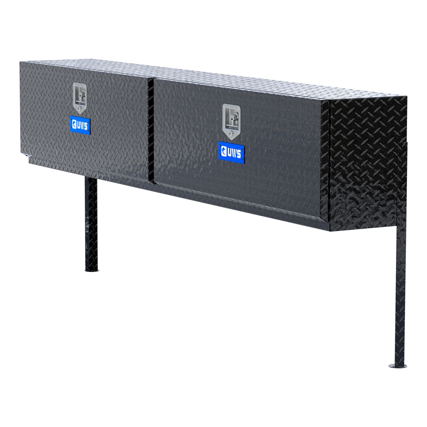 UWS TBTS-90-BLK Gloss Black Aluminum 90in. Double-Door Topside Truck Tool Box