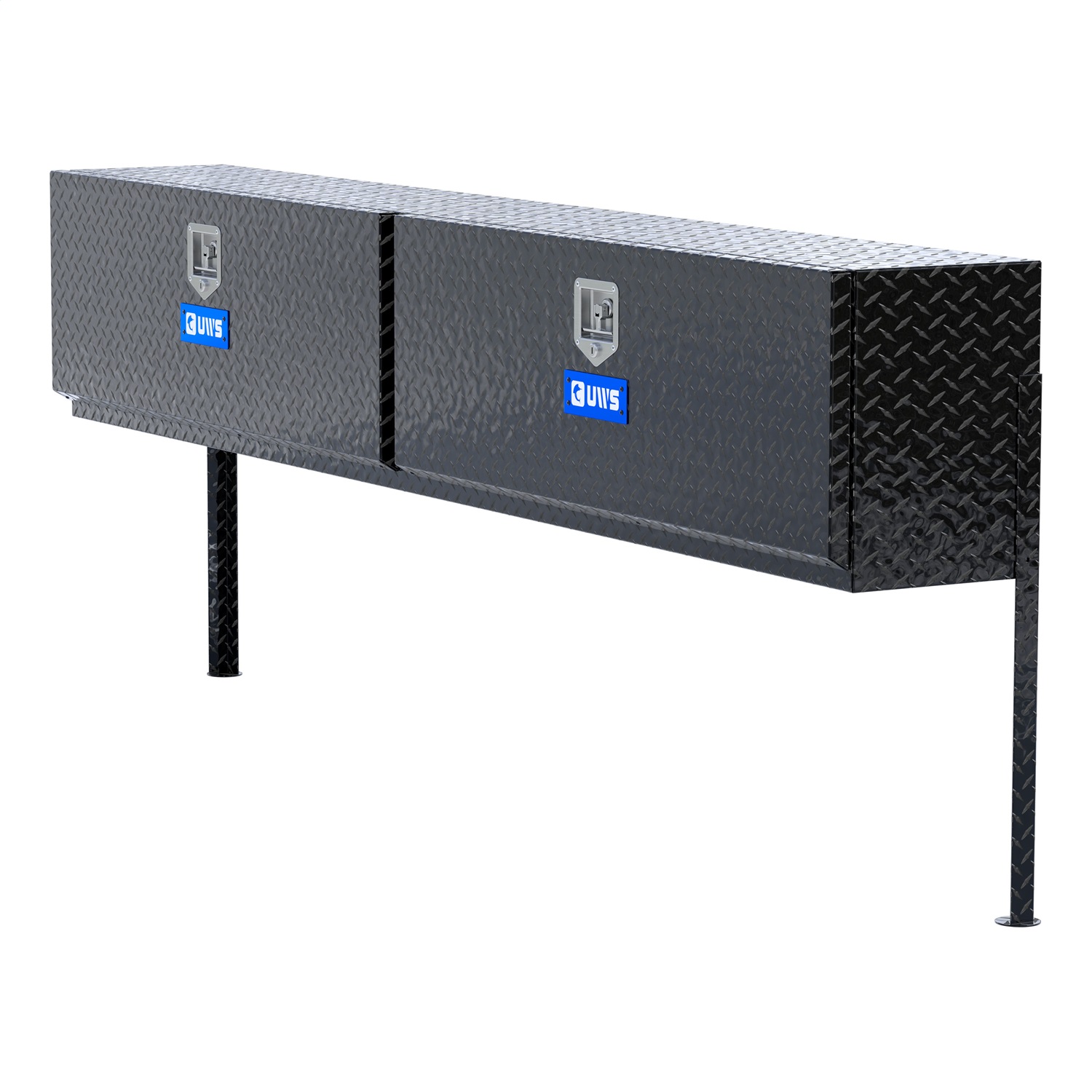UWS TBTS-96-BLK Gloss Black Aluminum 96in. Double-Door Topside Truck Tool Box