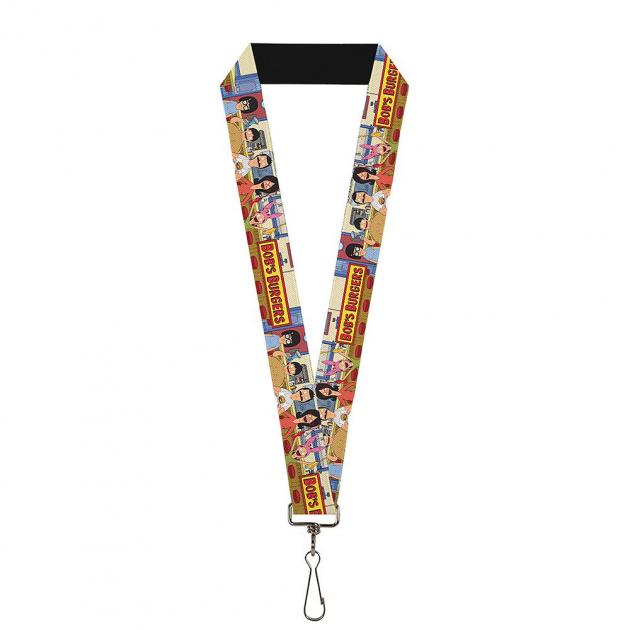 Lanyard - 1.0" - BOB'S BURGERS Belcher Family Group Pose at Restaurant Counter Tans