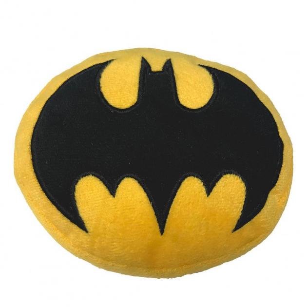 DTPT-BMDV Dog Toy Squeaky Plush - Batman Bat Icon Yellow/Black