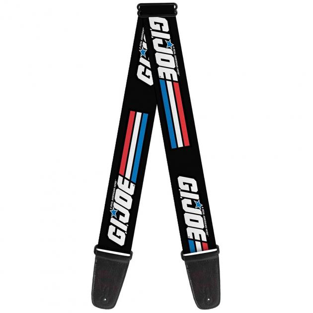 Guitar Strap - GI JOE Stripe Logo Black/Red/White/Blue