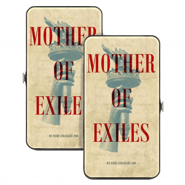 Hinged Wallet - MOTHER OF EXILES-WE WERE STRANGERS TOO/Liberty Torch Tans/Red/Blues
