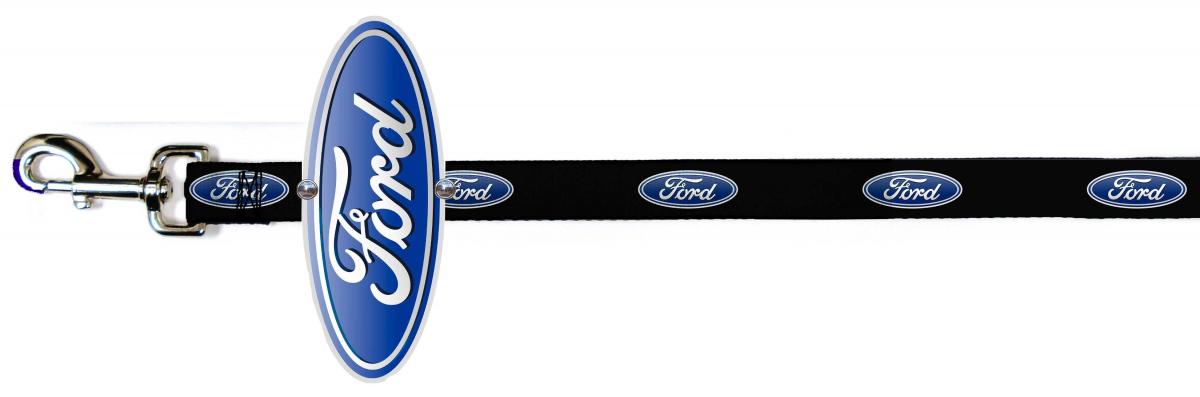 Dog Leash Cape - Ford Oval Silver/Blue/White + Ford Oval Logo Repeat