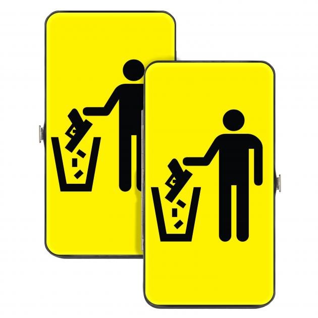 Hinged Wallet - Firearm Disposal Icon Yellow/Black