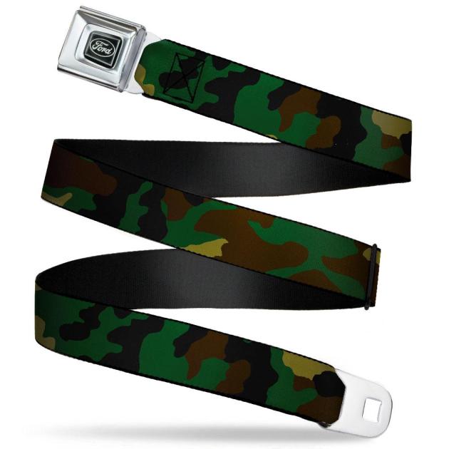 Ford Emblem Seatbelt Belt - Camo Olive X-LARGE Webbing